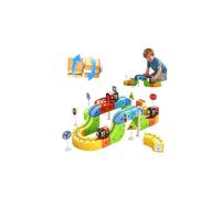 62pcs Electric Train Set Flexible Race Track, 3D Infinity Track Fusion Train Set, DIY Magnetic Race Car Tracks Building Kits, Anti Gravity Car Sets Building Toy Gifts for Holiday Birthday Christmas