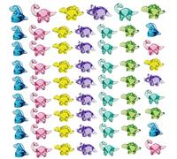 62Pcs Mini Dinosaur Figures, Colorful Small Dinosaur Figures for Cupcake Toppers, Animal Toy for Crafts, DIY Miniature Scenes, Birthday Party Favors