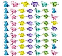 62Pcs Mini Dinosaur Figures, Colorful Small Dinosaur Figures for Cupcake Toppers, Animal Toy for Crafts, DIY Miniature Scenes, Birthday Party Favors