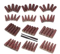 62Pcs Mini Sanding Cone Engine Porting Assortment Kit Cone Cylinder Shaped Abrasive Sanding Set Sleeve Sandpaper Roll with 1/4inch Shank