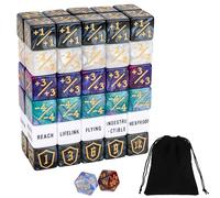 62PCS MTG Dice Counters Bulk +1/-1 Shield Life Ability Keywords MTG Tokens 6 Sided Dice Set with 2 D20 - for Magic Cards, TCG, Cards Gaming Accessories