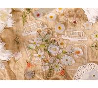 62Pcs Transparent Dried Flower Bookmarks Set, DIY Handmade Dried Flower Bookmarks for Women Kids(60Pcs PET Dried Flowers + 2Pcs Transparent Bookmarks)