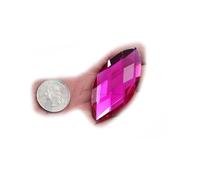 62x30mm Pink Fuchsia H108 Large Flat Back Navette Acrylic Rhinestones Large Cosplay Gems Marquise Embelishments DIY Crafts - 2 Pieces