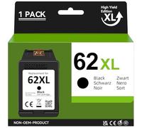 62XL Black Ink Cartridge (1-Pack) - High Yield Replacement for HP Envy 5540 5640 7640 & OfficeJet 5740 200 250 - Compatible with HP 62 XL Printer Cartridges - 660 Page Yield