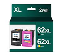 62XL High Yield Ink Cartridges Combo Pack Black and Tri-colour Replacement for HP 62 XL Compatible for Envy 5540 5541 5542 5544 5546 5640 5642 5644 5646 7640 OfficeJet 200 250 5740 5742 5744 (2-Pack)