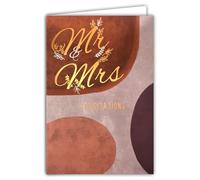 63-1163 Mr & Mrs Congratulations Mr and Mrs Union Card Wedding Anniversary Wedding Anniversary Couple Elegant Copper Colour with White Envelope Size 12 x 17.5 cm Made in France