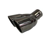 63/76mm Car Bent Dual Exhaust Tip Bolt-on Slant Cut Stainless Steelpipe Muffler Tip Black Titanium 22.5 * 16.5 * 9.5mm