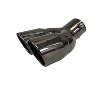 63/76mm Car Bent Dual Exhaust Tip Bolt-on Slant Cut Stainless Steelpipe Muffler Tip Black Titanium 22.5 * 16.5 * 9.5mm