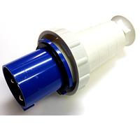 63 amp 3 pin Trailing Plug 220V - 250V IP67 2P+E Waterproof Blue Single Phase Connector 63A