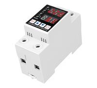 63 Amp Smart Circuit Breaker, Over and Under Voltage Protector with Digital Display, Adjustable, Self Resetting, Current Voltage Monitoring, for DIN Rail Mounting, Protection for Home Appliances, 220V