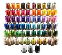 63 Color Polyester Embroidery Thread Set - 15 Gr, 40 Weight, 550Y per Spool, Suitable for Janome, Singer, Husqvarna, Bernina and Other Embroidery and Sewing Machines (63, Mixed Color)