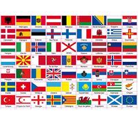 63 Different Stickers European Countries 10 x 15 mm + Name in French