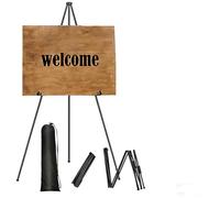 63" Extra Tall Heavy Duty Metal Display Easel Stand for Wedding Signs, Canvas, Posters - Adjustable Folding Floor Easel, 160cm, Triangular Base