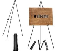 63 Inch Extra Tall Display Easel Stand for Wedding Signs, Heavy-Duty Metal for Floor, 160cm Adjustable Folding Painting Easel for Canvas, Wedding Welcome Sign, Poster, Table Plan Board, Chalkboard
