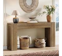 63 Inch Long Console Table, Farmhouse Narrow Sofa Table Behind Couch Living Room