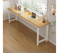 63" Modern Writing Desk - Extra-Long Front-to-Back Office Table for Home & Rental, Light Brown/White, Ideal for Living Room & Workspace Furniture