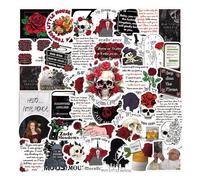 63 PCS Haunting Adelin Stickers Novel Aesthetic Waterproof Vinyl Sticker for Water Bottle Laptop Phone Scrapbooking Journaling for Party Supply Favor Decor