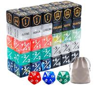 63 PCS MTG Dice Set with Shield Life Counter (1-12), Keyword Ability Counters, +1/-1 Stat Modifier Dice in 6 Colors, D20 & Storage Bag