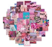 63 Pcs Preppy Stickers, Preppy Room Decor, Pink Aesthetic Picture for Wall Collage, Pink Wall Collage Kit, Aesthetic Preppy Decor for Bedroom, for Room, Dorm Photo Display, Posters for Bedroom
