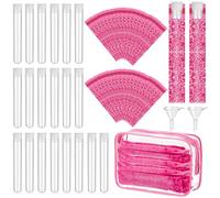 63 Pcs Secret Tampon Flasks Set Includes 20 Reusable Plastic Flasks 40 Self Adhesive Wrappers 2 Foldable Silicone Funnels and Storage Bag Hidden Flasks for Cruise Event Concert Outdoor Sports