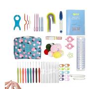 63-Piece Beginner Crochet Kit - Complete Knitting Needles and Accessories Set | With Case and Instruction Manual, Ergonomic Tools for DIY Projects, Christmas Gift for Adults and Children