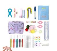 63-Piece Beginner Crochet Kit - Complete Knitting Needles and Accessories Set | With Case and Instruction Manual, Ergonomic Tools for DIY Projects, Christmas Gift for Adults and Children