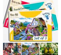 63 Pieces Dementia Puzzles for Elderly - Large Piece Activities Products for Seniors by QUOKKA - 3 Alzheimers Jigsaw Puzzle Games for Adults with Birds and Cats - Cognitive Gifts Toy for Men and Women