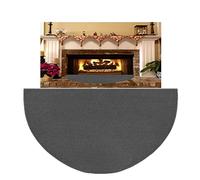63″x37″ Extra Large Half Round Fireproof Fireplace Mat Hearth Area Rug - Fire Retardant Fiberglass Carpet - Fire Flame Resistant Floor Covering Protection Pad Non-Slip Floor Protector