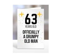 63 Years Old, Officially a Grumpy Old Man Card, Funny, Joke, Gift, 63rd Happy Birthday, Presents for, Dad, Daddy, Grandad, Husband, Uncle, Him, Male, A5-164_35