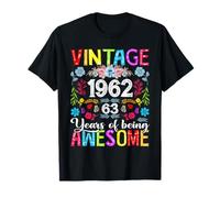 63 Years Old Vintage 1962 Funny Floral 63rd Birthday Women T-Shirt