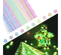 630 Sheets Luminous Origami Star Strips, Glow in The Dark Origami Star Paper Strips Folding Paper Star Strips Lucky Stars for DIY Hand Art Crafts and Decorative