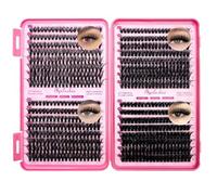 632 Pcs DIY Lash Extenstions Set 30P+40P+50P+60P Eyelashes Individual Fluffy Cluster Lashes Natural Lash Extensions 12-16mm Lashes Individual Cluster Kit with Bond and Seal