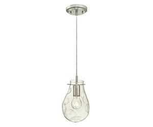 63291 One-Light Indoor Pendant, Brushed Nickel Finish with Clear Indented Glass