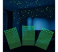 633 Pcs Glow in The Dark Stars Decals for Ceiling Realistic 3D Stickers Starry Sky Shining Decoration, Perfect for Bedroom Bedding Room Gifts