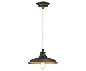 63447 Iron Hill One-Light Indoor Pendant, Oil Rubbed Bronze Finish with Highlights