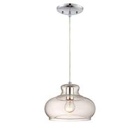 63458 One-Light Indoor Pendant, Chrome Finish with Clear Glass
