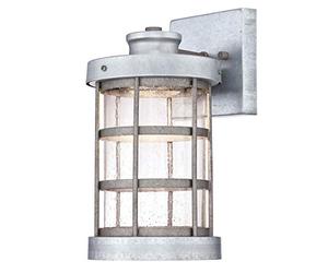63478 Barkley One-Light Dimmable LED Outdoor Wall Fixture, Galvanized Steel Finish with Clear Seeded Glass