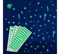 637 Pcs Glow in The Dark Stars for Ceiling, Stars & 1 Moon for Kids Bedroom, Removable Dots Wall Decals Room Decor Kit, Adhesive Dots Fluorescence Ceiling Decals for Kids Bedroom Halloween
