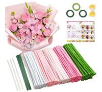 637Pcs Pipe Cleaner Flower Kit, 500 Colorful Chenille Pipe Cleaners for Craft Flowers, Includes Floral Wire, Garden Tape, Staples, Glue Sticks, and Instruction Manual, for Decoration and Crafts