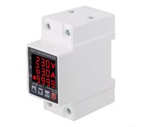 63A 230V 3-in-1 Display DIN Rail Adjustable Over and Under Voltage Protector for Relay with Energy Meter for Electrical Equipment and Circuit Breakers