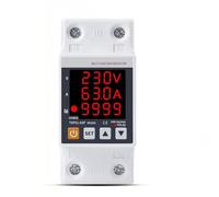 63A 230V 3IN1 Display Din Rail Adjustable Over Under Voltage Surge Protector Relay Over Current Protect Kwh Power Watt Meter