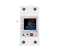 63A 230V Din Rail 3IN1 Display Adjustable Over Voltage Current And Under Voltage Protective Device Protector Relay 220V KWH Protector