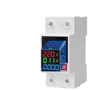 63A 230V Din Rail 3IN1 Display Adjustable Over Voltage Current And Under Voltage Protective Device Protector Relay 220V