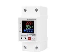 63A 230V Din Rail 3IN1 Display Adjustable Over Voltage Current And Under Voltage Protective Device Protector Relay 220V KWH