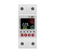 63A 230V DIN Rail Mount 3-in-1 Adjustable Voltage & Current Protective for Relay with LCD Display for Over/Under Voltage and Overcurrent Protection