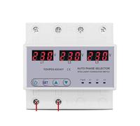 63A 3 phase 3P+N Din rail phase selector Voltmeter adjustable Over and Under Voltage protection Monitor Relays Protector BIANMTSW