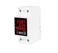 63A 40A 230V Led Display Din Rail Adjustable Over And Under Voltage Surge Protector Relay Kwh Power Watt Meter 3in1(63A)