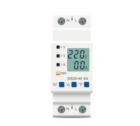 63A 80A 110V 230V Din Rail Adjustable Over Under Protector Current Protection With Kwh 1Pcs(80A Top input)