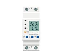 63A 80A 110V 230V Din rail adjustable over under voltage protective device protector current limit protection with Kwh(80A Bottom input)