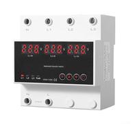 63A Automatic Transfer Switch with Over Under Voltage Protection, 3-Way Power Transfer Device for Mains Generator and Inverter, Adjustable Transfer Time(110V)